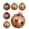 Szklane karciane bombki choinkowe - 6 szt.. 8 cm