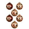Szklane karciane bombki choinkowe - 6 szt.. 8 cm