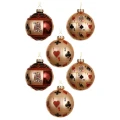Szklane karciane bombki choinkowe - 6 szt.. 8 cm