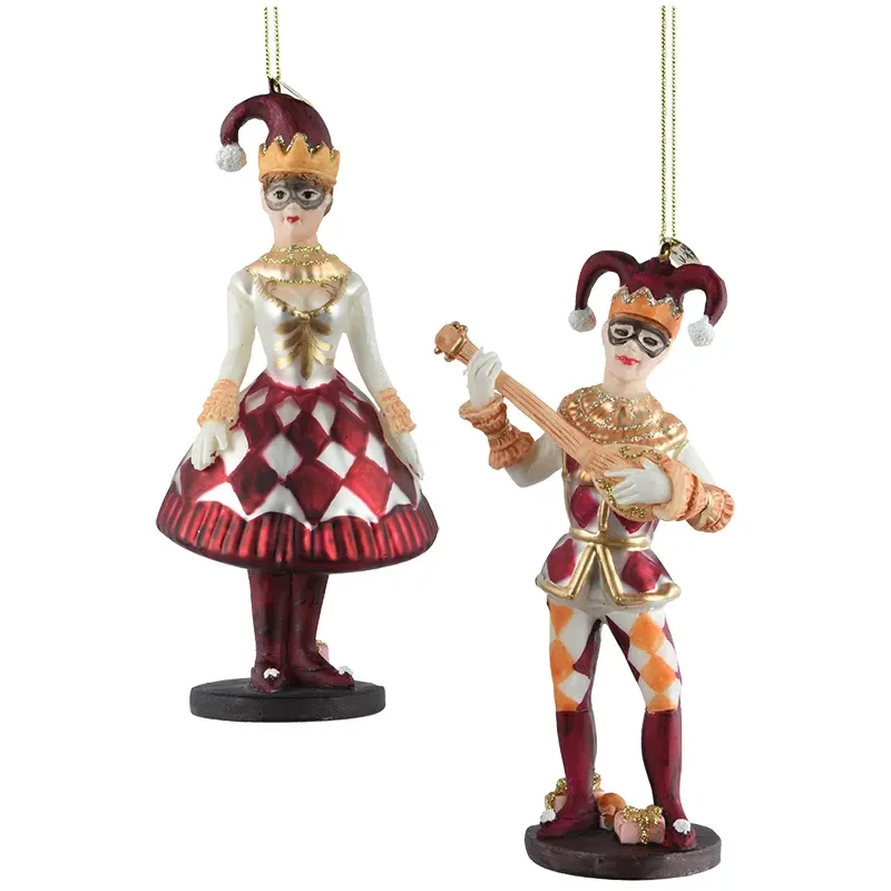 Karnawałowa szklana zawieszka choinkowa - 14 cm mix