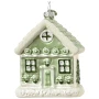 Szklane zielone domki - zawieszki choinkowe 10 cm w1
