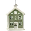 Szklane zielone domki - zawieszki choinkowe 10 cm w2