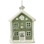 Szklane zielone domki - zawieszki choinkowe 10 cm w2