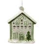 Szklane zielone domki - zawieszki choinkowe 10 cm w3