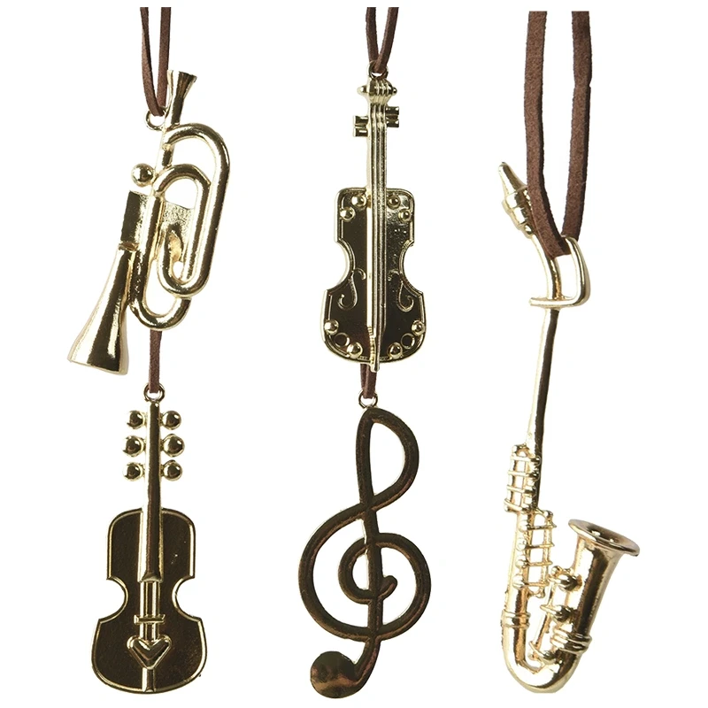 Muzyczne instrumenty - nietłukące zawieszki choinkowe 8 cm mix