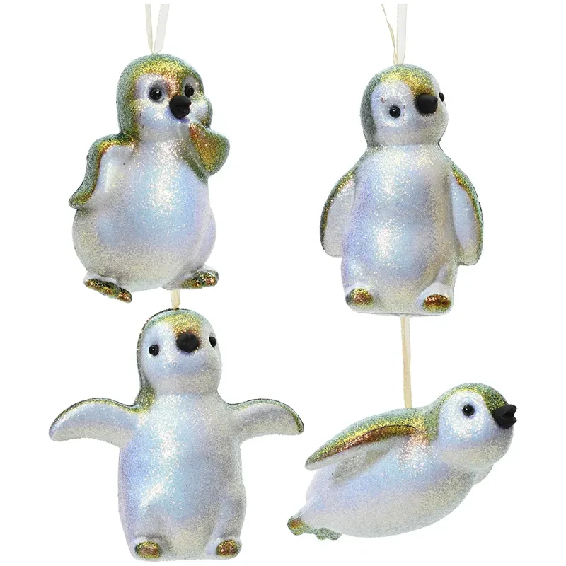 Pingwiny - nietłukące zawieszki choinkowe 8,5 cm mix