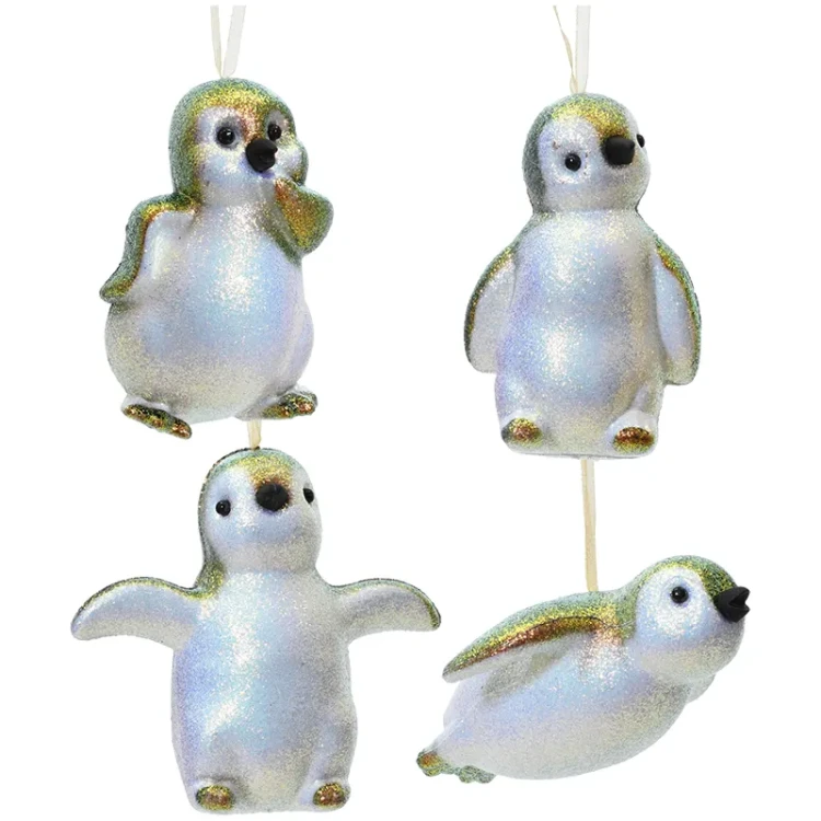 Pingwiny - nietłukące zawieszki choinkowe 8,5 cm mix