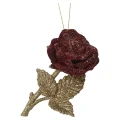 Róża - nietłukąca zawieszka choinkowa 11,7 cm bordowa