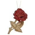 Róża - nietłukąca zawieszka choinkowa 11,7 cm czerwona