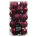 Bordowe - Plastikowe bombki choinkowe w tubie - 4-6 cm 30 szt. zdj 2
