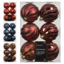 Nietłukące bombki choinkowe żłobione - 8 cm 6 szt. mix