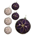 Plastikowe bombki z kwiatem - kpl. 6 szt. 8 cm mix