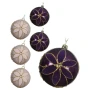 Plastikowe bombki z kwiatem - kpl. 6 szt. 8 cm mix