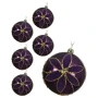 Plastikowe bombki z kwiatem - kpl. 6 szt. 8 cm figowe