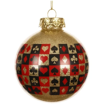 Nietłukąca bombka choinkowa 8 cm - Karty do gry