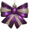 Kokarda - Plastikowa zawieszka choinkowa 12 cm fiolet/złoto