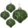 Szyszki zielone - szklane bobmki choinkowe kpl. 4 szt. 8 cm