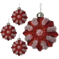 Kwiatek - szklane bombki choinkowe kpl. 4 szt. 8 cm w2