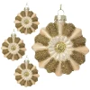 Kwiatek - szklane bombki choinkowe kpl. 4 szt. 8 cm w6