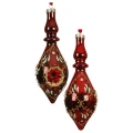 Sople w stylu PRL - szklane bombki choinkowe kpl. 2 szt. 19 cm