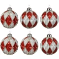 Trójwymiarowe szklane bombki choinkowe 6 szt. 8 cm