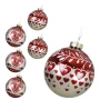 Bombki choinkowe z wzorem serc - 6 szt. 8 cm