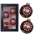 Szklane czerwone bombki choinkowe 4 szt. 6 cm w2