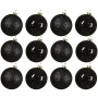 Czarne plastikowe bombki choinkowe 12 szt. 8 cm
