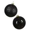 Czarne plastikowe bombki choinkowe 12 szt. 8 cm