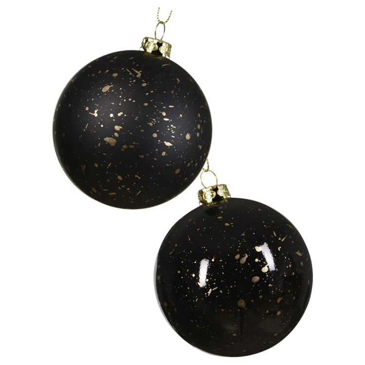 Czarne plastikowe bombki choinkowe 12 szt. 8 cm
