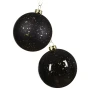 Czarne plastikowe bombki choinkowe 12 szt. 8 cm
