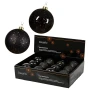 Czarne plastikowe bombki choinkowe 12 szt. 8 cm