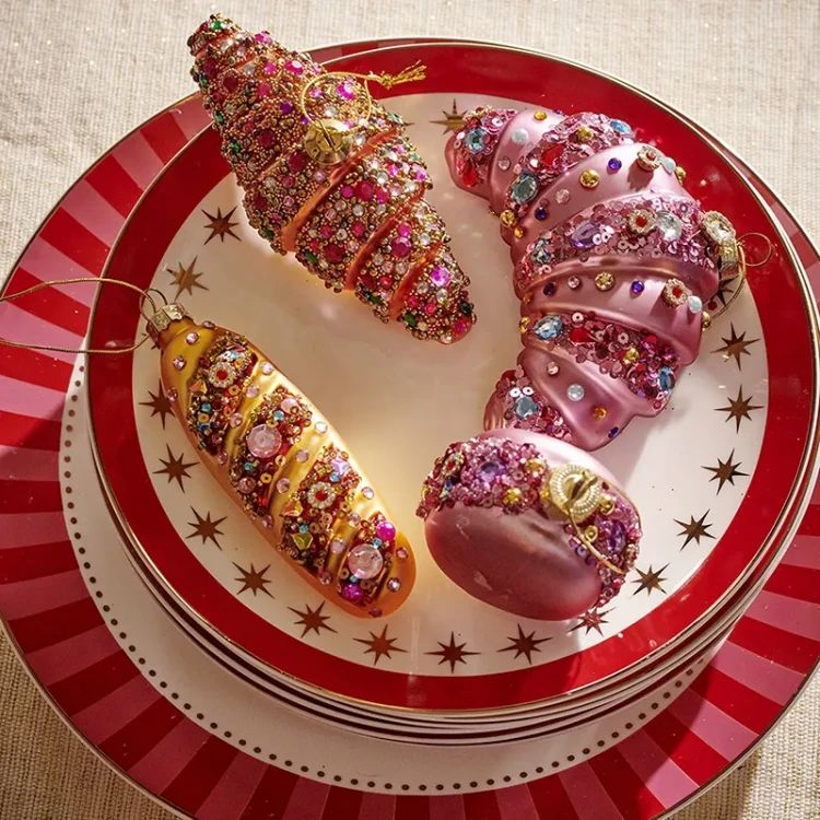 Przekąski - szklane zawieszki choinowe 11 cm różne wzory