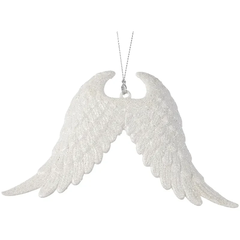 Brokatowe skrzydła - plastikowa zawieszka choinkowa 16x10 cm