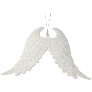 Brokatowe skrzydła - plastikowa zawieszka choinkowa 16x10 cm