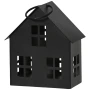 Czarny metalowy domek choinkowy 8 cm