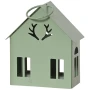 Zielony metalowy domek choinkowy 8 cm