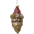 Szklany Mikołaj - szklana zawieszka choinkowa 12 cm w2