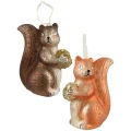Wiewiórki - szklane zawieszki choinkowe 14 cm mix
