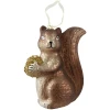 Wiewiórki - szklane zawieszki choinkowe 14 cm brązowe