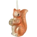 Wiewiórki - szklane zawieszki choinkowe 14 cm pomarańczowe