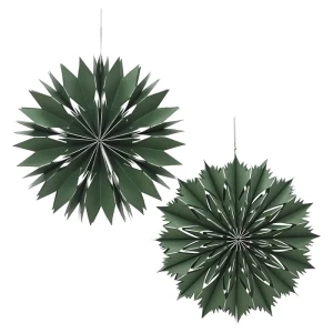 Zielona papierowa gwiazda choinkowa 30 cm