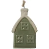 Porcelanowe domki - zawieszki na choinkę 7 cm zielony
