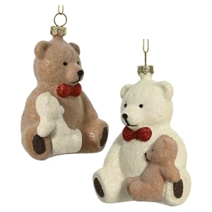 Miś z paluszkiem - zawieszka choinkowa 11 cm