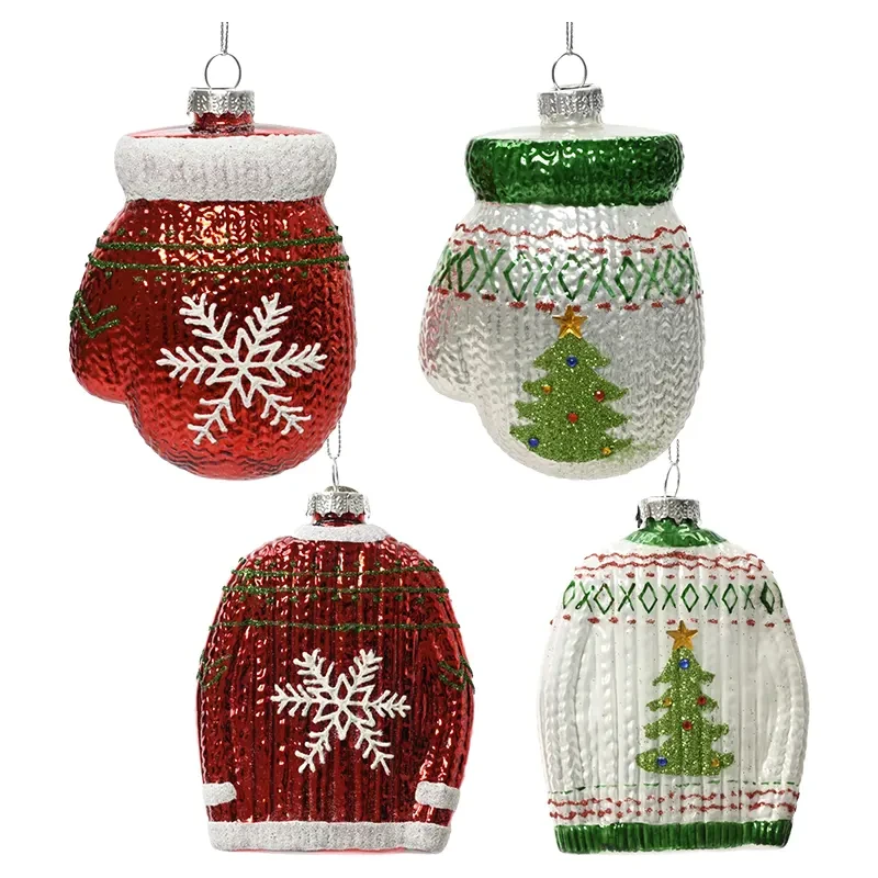 Szklane kształtki 11 cm - kpl. 2 szt. mix sweter rękawice
