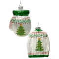 Szklane kształtki 11 cm - kpl. 2 szt. mix zielone