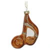 Muzyczne nuty - szklane brązowe zawieszki choinkowe 9,7 cm w2