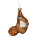 Muzyczne nuty - szklane brązowe zawieszki choinkowe 9,7 cm w2