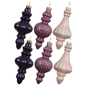 Barokowe sople - szklane bombki choinkowe 15 cm 6 szt.