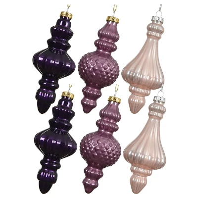 Barokowe sople - szklane bombki choinkowe 15 cm 6 szt.